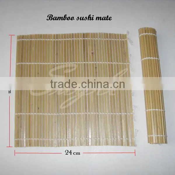 Green bamboo sushi rolling mat