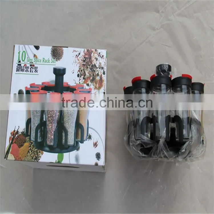 2016 Hot Sell 10 jars Spice Rack Set