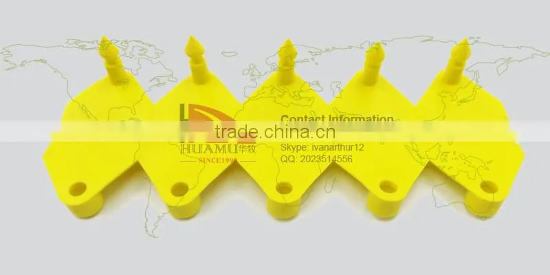livestock ear tag for sheep /goat / pig in yellow 32*32 mm
