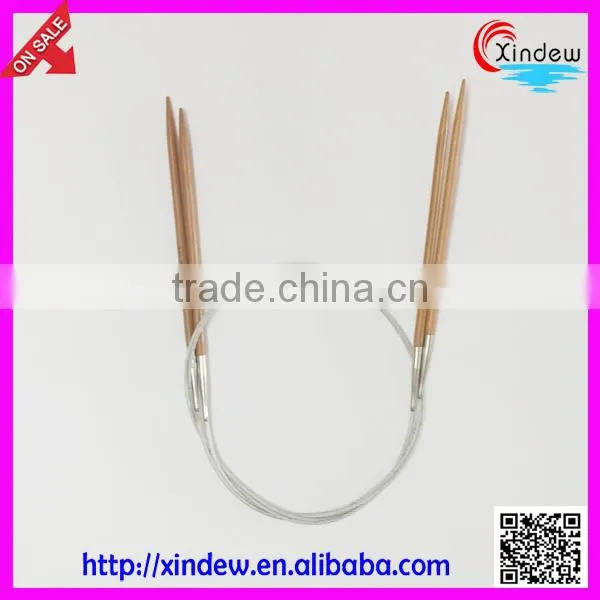 High quality Carbonized bamboo SS rope/steel wire rope circular knitting needle