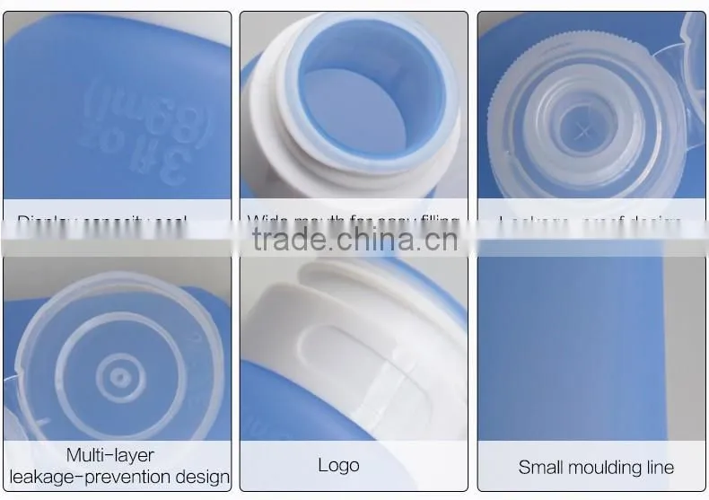 3 size fan-shaped silicone travel tube sets