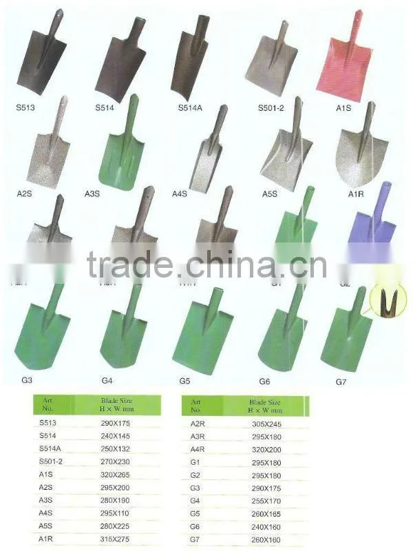 square point shovel with D wood handle