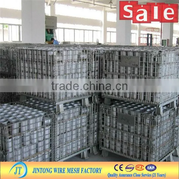 widely used warehouse wire pallet box cage wire containers from JINGTONG factory