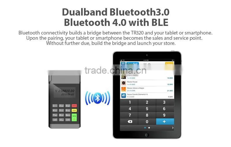 Mobile Bluetooth smart payment terminal mpos with high secure