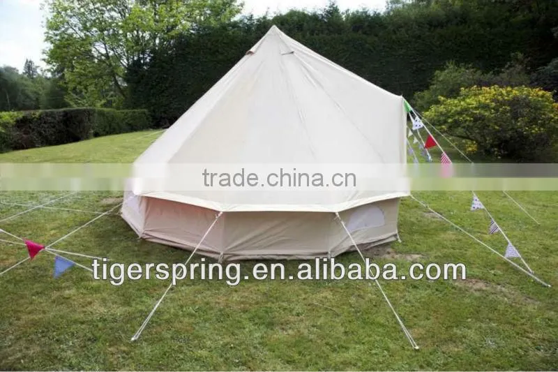 Diameter 4M Waterproof Cotton Canvas Sibley Tent for 2 Persons Bell Tent