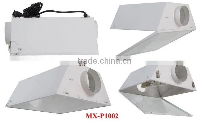 Hydroponic Air Cooled Grow Light Reflector with 6 Inch Duct and Glass Panel