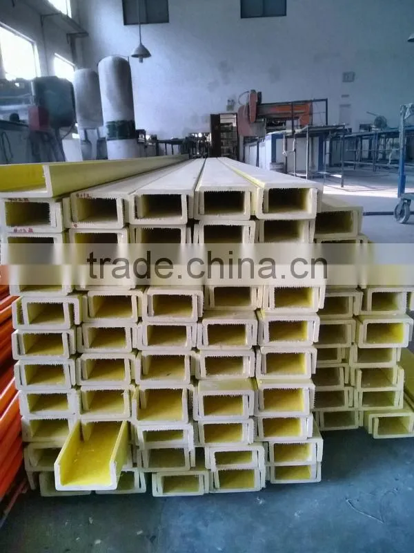 Yellow C-Channel FRP Pultruded Profiles 116mm*40mm*8mm