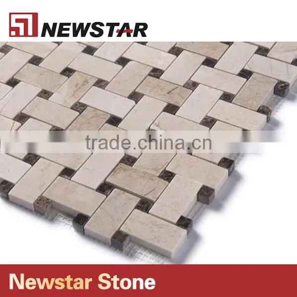 Newstar DIY Honed Marble Basketweave Mosaic Floor Bathroom Pattern Tile