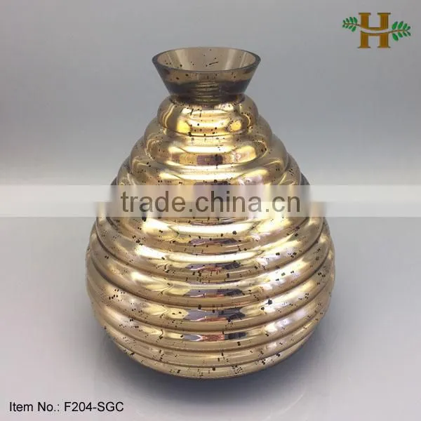 Handmade Blown No Bottom Italy Vases Luxury Gold Vases