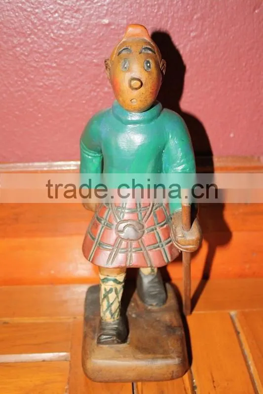 Tintin Hiking Wood Carved
