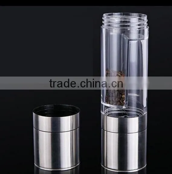 CY181 Multifunctional Manual Stainless Steel Pepper Mill With Two Storage Container peper grinder