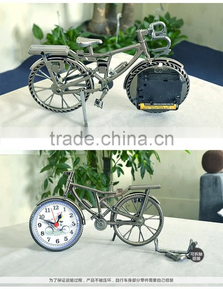 Classic Europen Alarm Clock With Bicycle Shape,Retro Style with Bike Outline