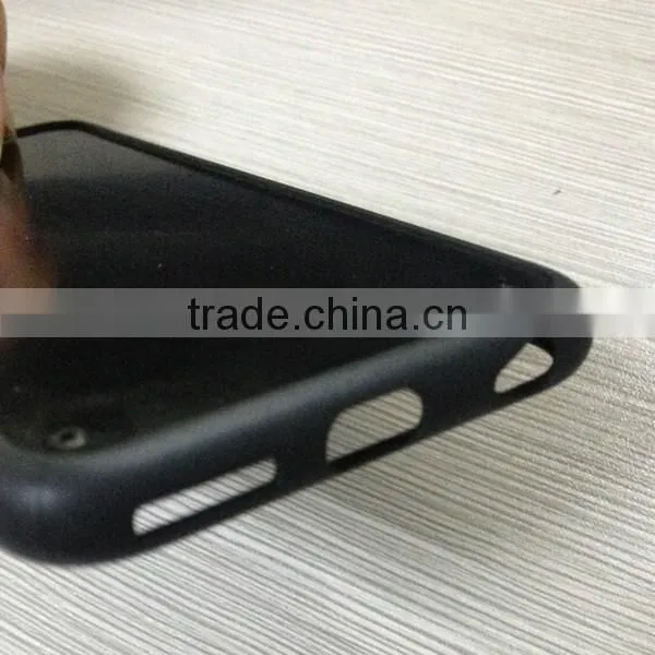 For iphone6 TPU+PC skid resistance microgoove phone case, black tpu edges PC back case for iphone6 6plus