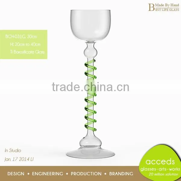 Heat Resistant Hand Made Glass Candle Holder