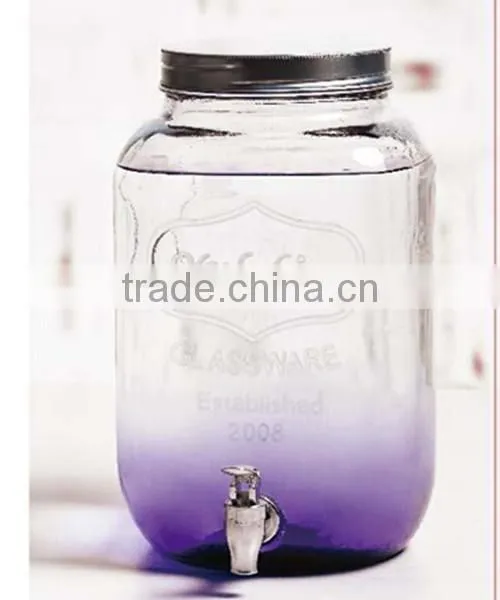 8L square glass beverage dispenser with s/s tap