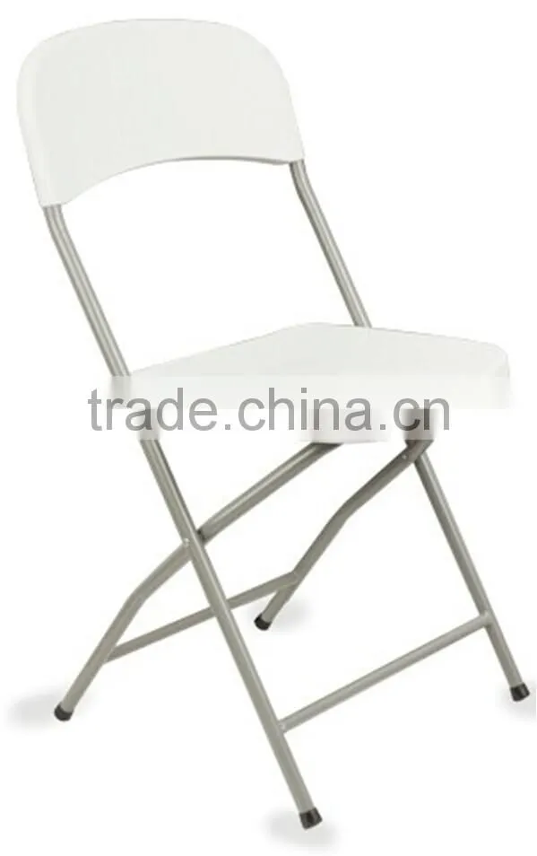 Folding fashion plastic chair with steel frame