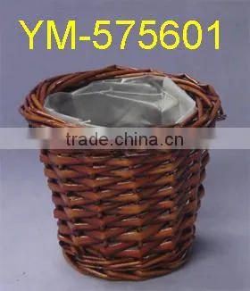 good selling White Round Willow Basket With Handle