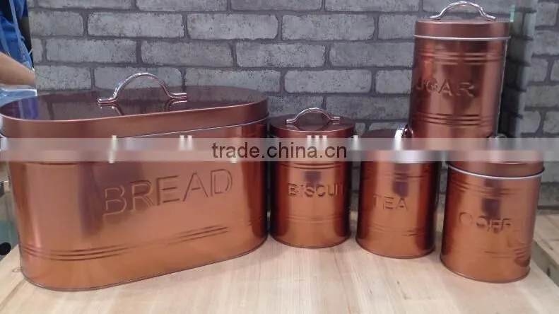 New Stylish Airtight Metal Tin Tea Coffee Sugar Canister Storage Bin with Flower Lid