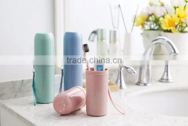 hot sell good quality new design wheat straw toothbrush case portable travel toothbrush case