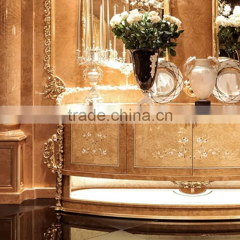 momodaLuxury French Louis XV baroque Buffet Sideboard Cabinet/ Antique dining room Cabinet With Mirror