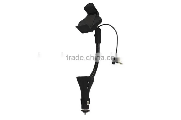 Fm transmitter car mount holder ,h0t242 car fm transmitter car charger , smartphone car kit with holder