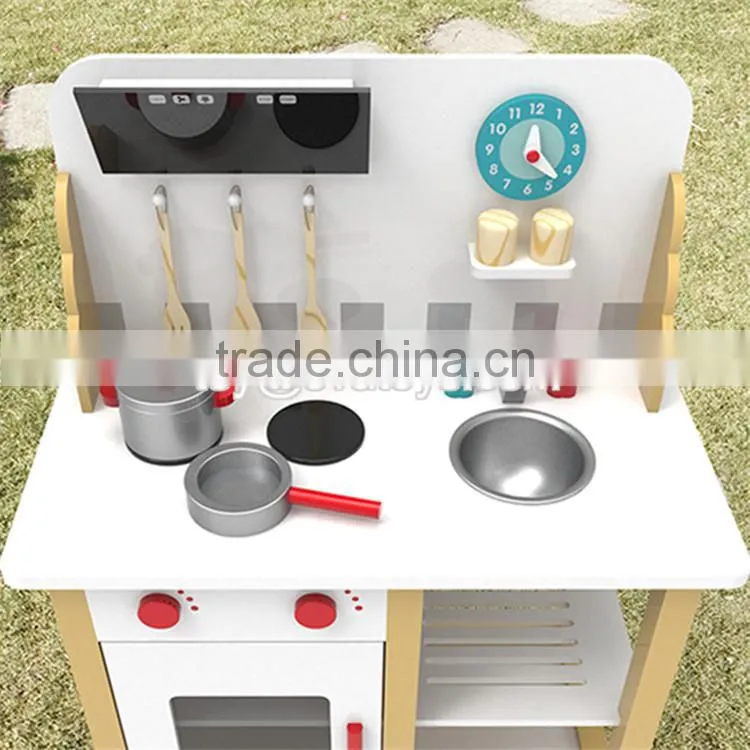 New style kids pretend play wooden toy play kitchen W10C293