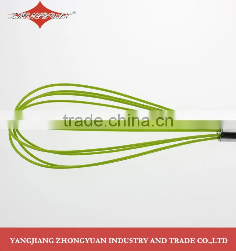 3 pieces stainless steel handle silicone coated egg whisk