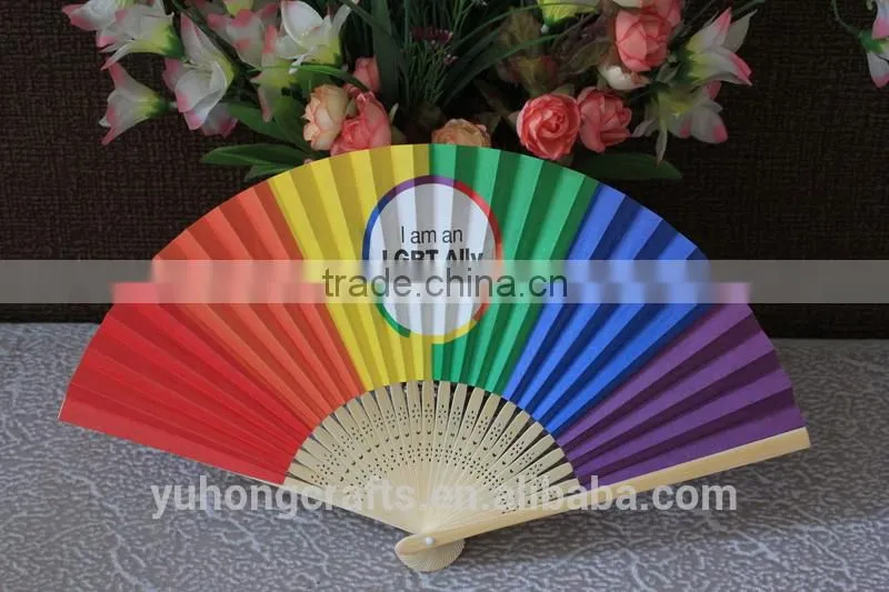 Colorful and beautiful hand folding fan for promotion
