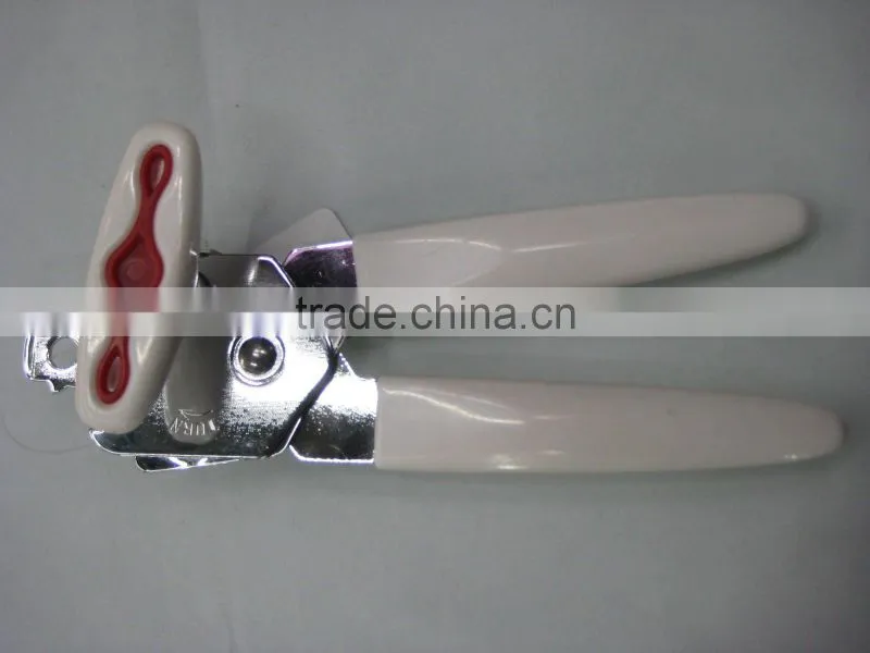 Manual colorful stainless steel can opener w/skidproof plastic handle