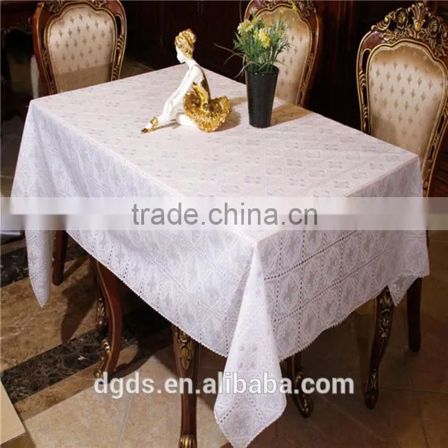 Factory manufacture disposable PVC lace rectangle table cloth with good price