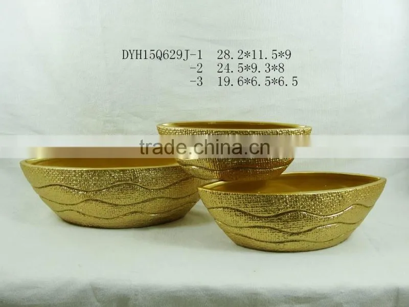 golden color terracotta flower pot christmas various shape ceramic flower pot