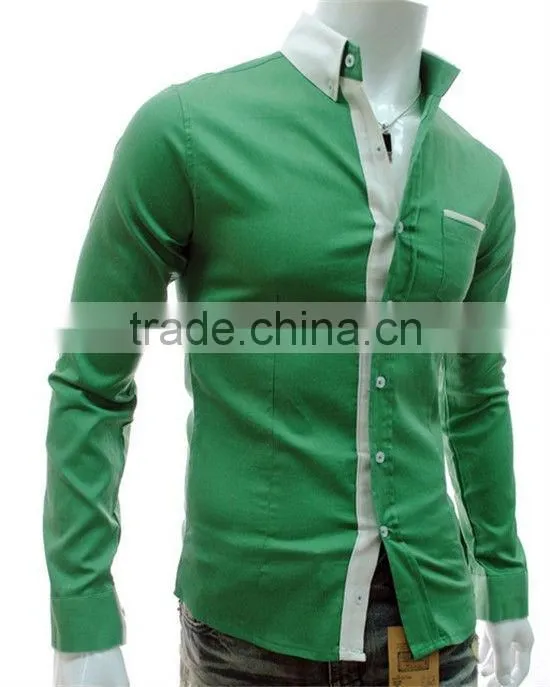 Fashion Candy Colors Luxury Collar Mens Fitted Formal Party Casual Dress Shirts