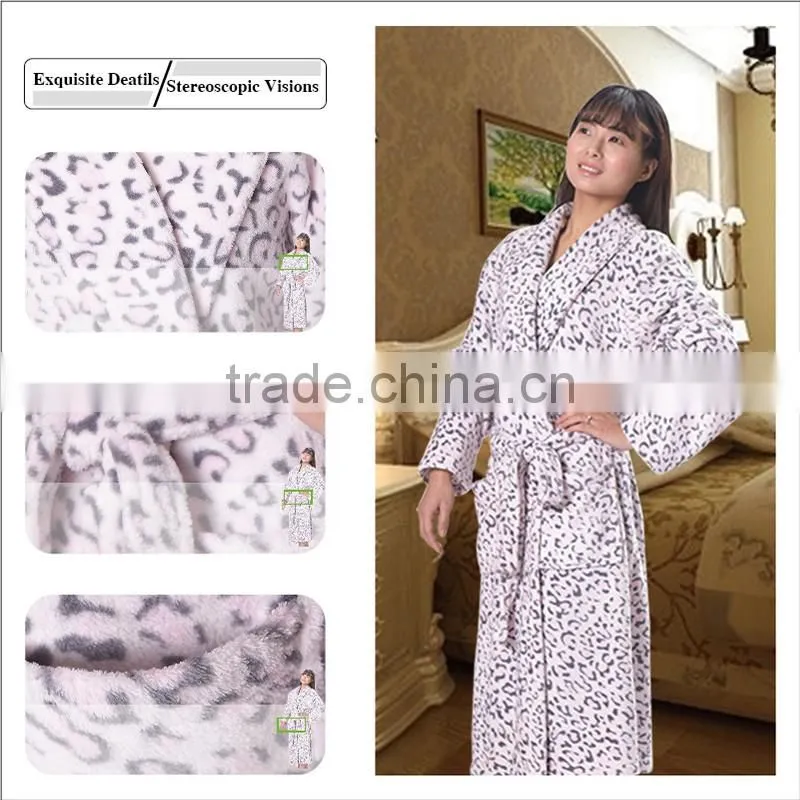 Bath Robe With Cute Pattern Printed For Women