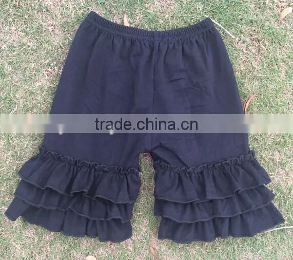 100% Cotton Pants with Triple Ruffles Bottom for Baby Girls Pants Knit Ruffle Wholesale Kids Clothes
