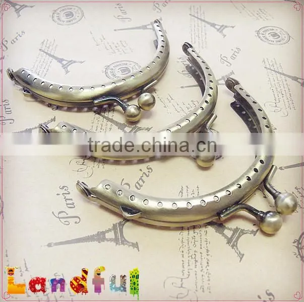 Bronze Metal Sew in Bag Purse Frame Kiss Lock Coin Purse Making