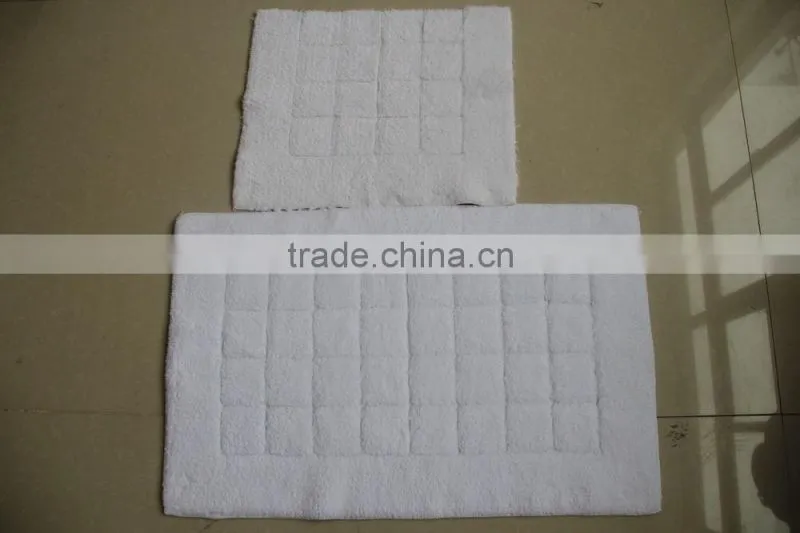 Five star hotel bathroom rug, cotton anti slip bath rug