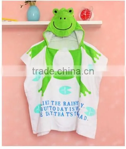 100% cototn hooded poncho towel for children or adults