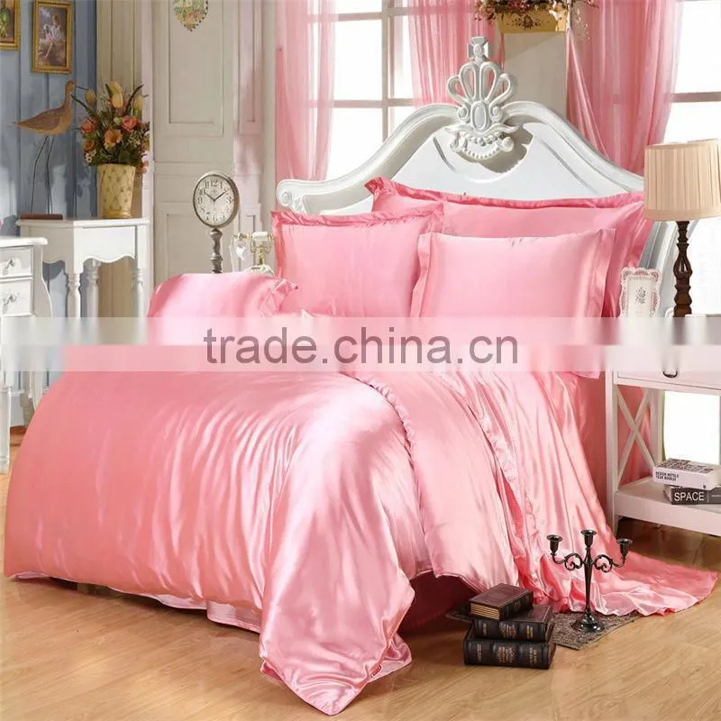 Ivory Color Silk Bedding Sets Twin Full Queen King Size Soft Bedcover Solid Color Duvet Cover Set