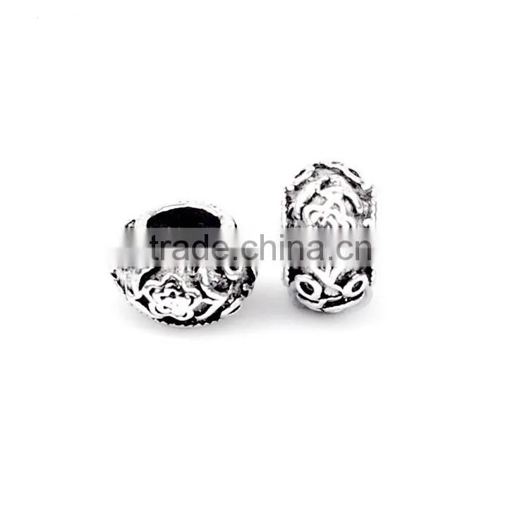 Mix Antique Silver Plated Oxidized Metal Beads Charms Set Mix Lot,Antique Silver Starter Charm Bracelet Spacer Beads Fits