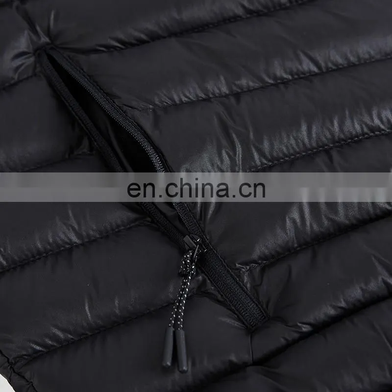 Fashion men black coat lightweight windbreaker padding down jackets