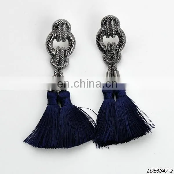 Hand made tassel dangle earstuds dangle bridesmaid earrings