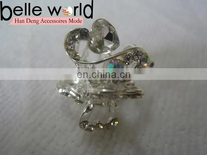 Elegant Heart-shape Rhinestone Mini Hair Claw Clips for Wedding