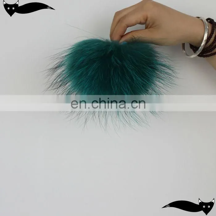 Genuine pagoda blue 13cm raccoon fur pom pom