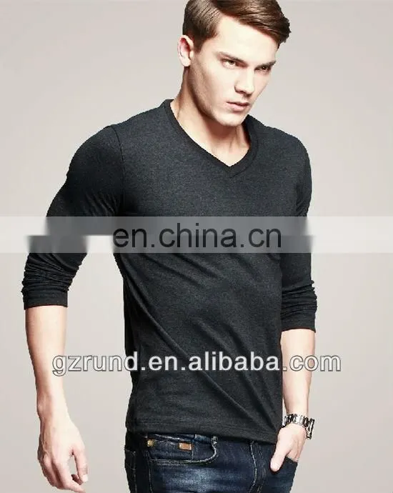 2017 OEM High Quality Mens Long Sleeve 100% Cotton Plain Custom Printing Blank Tshirt