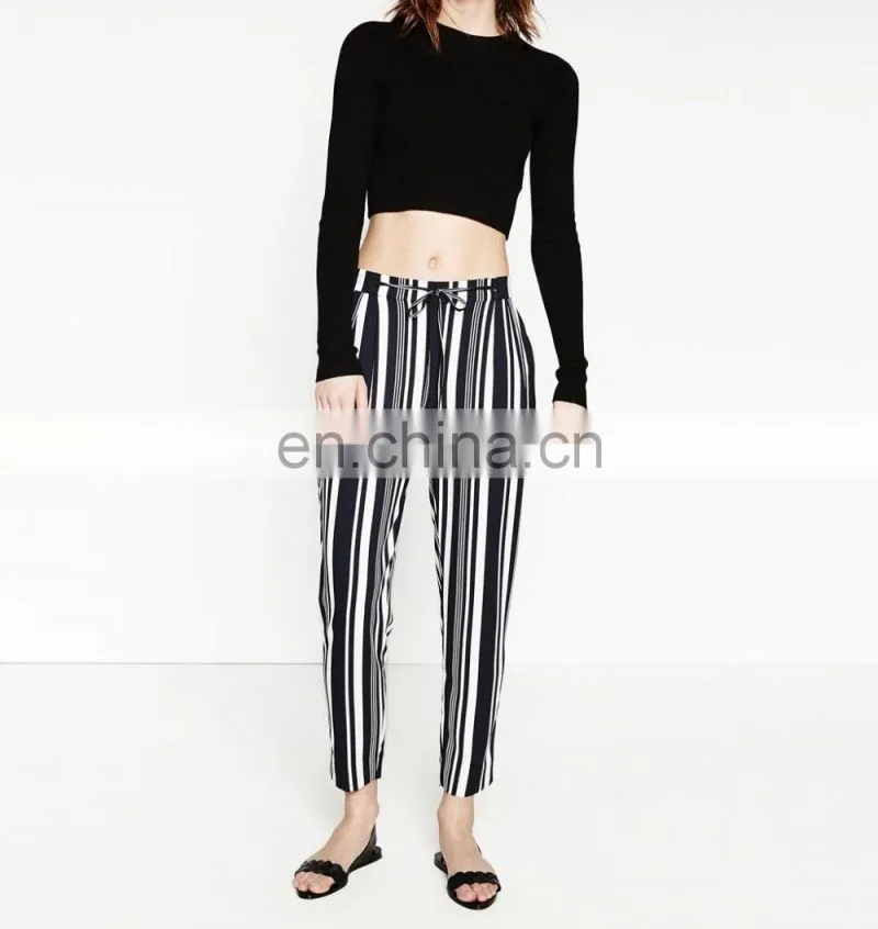 high quality new fashion women hip hop stripe pants