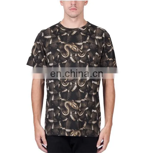 dark snake printing mens fashion sublimation t-shirts dri fit cheap short sleeve t-shirts custom