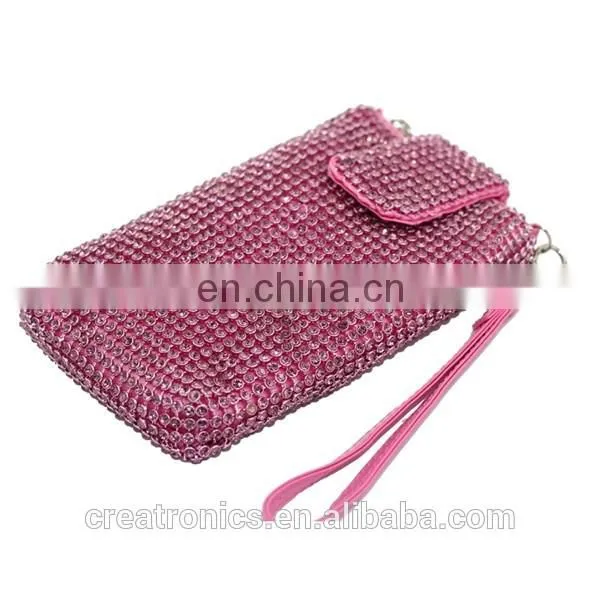 CR europe tast passed diamond surface long snake chian rectangle shaped pink color new fancy cell phone neck hanging bag