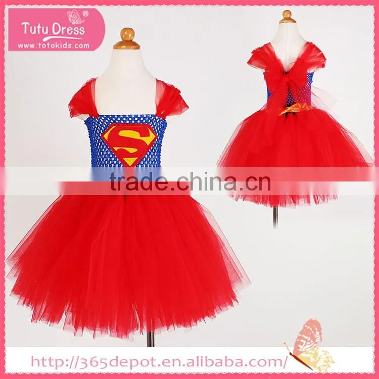 Tutu fluffy movie character pattern red gauze dress halloween costume