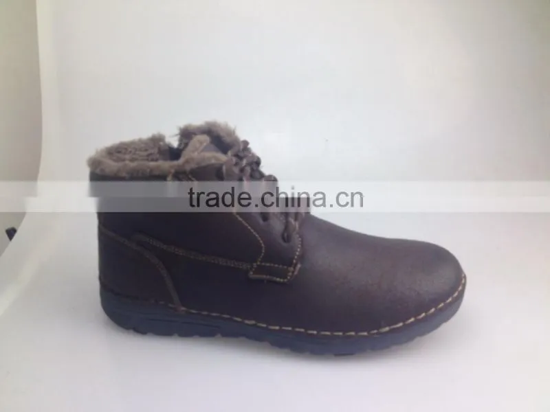 2016 High quality leather boot men warm fur lining light outsole hotsell styles