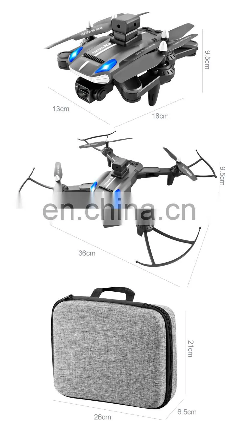 K8 drone 4k Optical flow localization Electric adjustment lens Four-way obstacle avoidance Body LED lights